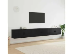 vidaXL Wand-TV-Schrank Set Wandmontiert 3-Tlg Schwarz Eichen-Optik 3415602* TV-Wände