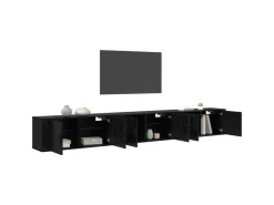 vidaXL Wand-TV-Schrank Set Wandmontiert 3-Tlg Schwarz Eichen-Optik 3415602* TV-Wände