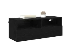vidaXL Wand-TV-Schränke 2 Stk Schwarz Eichen-Optik 80 x 30 x 30 cm 882933