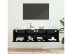 vidaXL Wand-TV-Schränke 2 Stk Schwarz Eichen-Optik 60 x 30 x 30 cm 882927