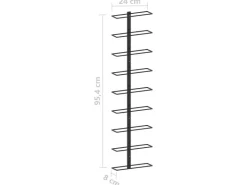 vidaXL Wand-Weinregal für 9 Flaschen Schwarz Eisen* Flaschenregale