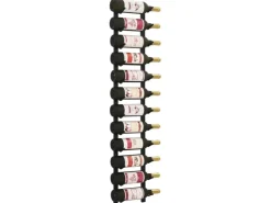 vidaXL Wand-Weinregal für 12 Flaschen Schwarz Eisen