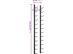 vidaXL Wand-Weinregal für 12 Flaschen Schwarz Eisen