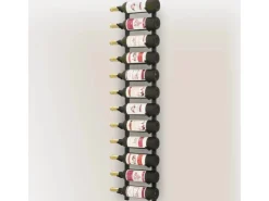 vidaXL Wand-Weinregal für 12 Flaschen Schwarz Eisen