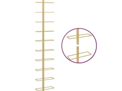 vidaXL Wand-Weinregal für 10 Flaschen Golden Metall* Flaschenregale
