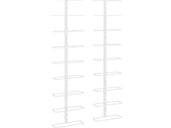 vidaXL Wand-Weinregal für 9 Flaschen 2 Stk. Weiß Eisen
