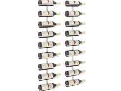 vidaXL Wand-Weinregal für 9 Flaschen 2 Stk. Weiß Eisen