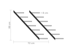 vidaXL Wand-Weinregale für 14 Flaschen 2 Stk. Schwarz Metall* Flaschenregale