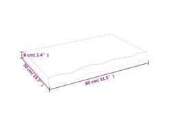 vidaXL Waschtischplatte Dunkelgrau 80x50x6 cm Massivholz Behandelt* Regale Massivholz
