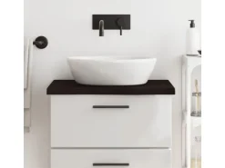 vidaXL Waschtischplatte Dunkelgrau 60x50x4 cm Massivholz Behandelt