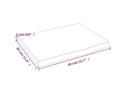 vidaXL Waschtischplatte Dunkelgrau 40x30x2 cm Massivholz Behandelt