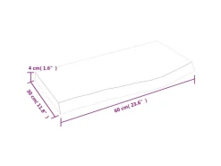 vidaXL Waschtischplatte Hellbraun 60x30x4 cm Massivholz Behandelt* Holzregale