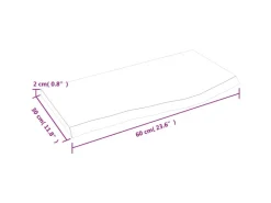 vidaXL Waschtischplatte Hellbraun 60x30x2 cm Massivholz Behandelt* Regale Massivholz