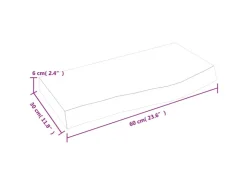 vidaXL Waschtischplatte Hellbraun 60x30x6 cm Massivholz Behandelt
