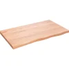 vidaXL Waschtischplatte Hellbraun 100x60x4 cm Massivholz Behandelt