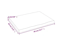 vidaXL Waschtischplatte Hellbraun 40x30x2 cm Massivholz Behandelt