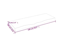 vidaXL Waschtischplatte 100x40x6 cm Massivholz Unbehandelt* Regale Massivholz
