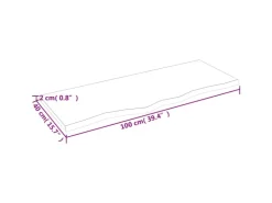 vidaXL Waschtischplatte 100x40x2 cm Massivholz Unbehandelt* Regale Massivholz