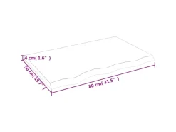 vidaXL Waschtischplatte 80x50x4 cm Massivholz Unbehandelt