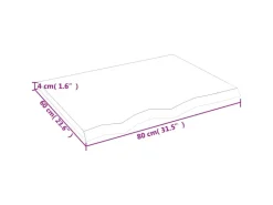 vidaXL Waschtischplatte 80x60x4 cm Massivholz Unbehandelt