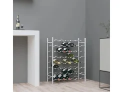 vidaXL Weinregal für 48 Flaschen Weiß Metall* Flaschenregale