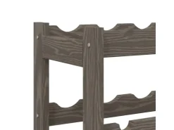 vidaXL Weinregal für 56 Flaschen Grau Massivholz Kiefer