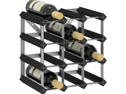 vidaXL Weinregal für 12 Flaschen Schwarz Massivholz Kiefer 32,5 x 22,5 x 32,5 cm* Flaschenregale
