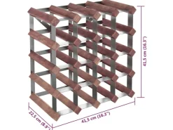 vidaXL Weinregal für 20 Flaschen Braun Massivholz Kiefer 41,5 x 22,5 x 41,5 cm* Flaschenregale