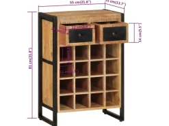 vidaXL Weinregal für 16 Flaschen Massivholz Mango* Flaschenregale
