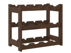 vidaXL Weinregal für 12 Flaschen Braun Massivholz Kiefer 43 x 25 x 38 cm