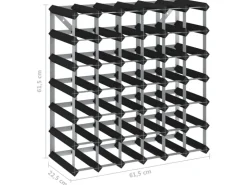 vidaXL Weinregal für 42 Flaschen Schwarz Massivholz Kiefer 61,5 x 22,5 x 61,5 cm* Flaschenregale