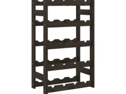vidaXL Weinregal für 20 Flaschen Schwarz Massivholz Kiefer 43 x 25 x 70 cm* Regale Schwarz