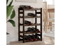 vidaXL Weinregal für 20 Flaschen Schwarz Massivholz Kiefer 43 x 25 x 70 cm* Regale Schwarz