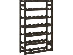 vidaXL Weinregal für 42 Flaschen Schwarz Massivholz Kiefer 62,5 x 25 x 102 cm