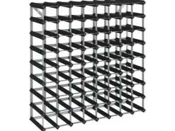 vidaXL Weinregal für 72 Flaschen Schwarz Massivholz Kiefer