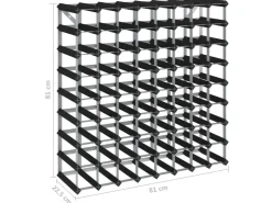 vidaXL Weinregal für 72 Flaschen Schwarz Massivholz Kiefer