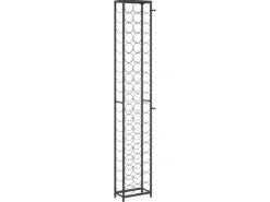 vidaXL Weinregal für 57 Flaschen Schwarz 34x18x200 cm Schmiedeeisen