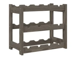 vidaXL Weinregal für 12 Flaschen Grau Massivholz Kiefer* Flaschenregale