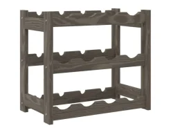 vidaXL Weinregal für 12 Flaschen Grau Massivholz Kiefer* Flaschenregale