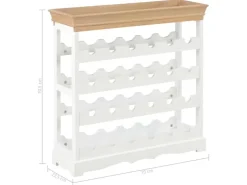 vidaXL Weinschrank Weiß 70 x 22,5 x 70,5 cm MDF* Flaschenregale