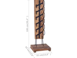 vidaXL Weinständer für 6 Flaschen 35x35x100 cm Massivholz Teak* Flaschenregale