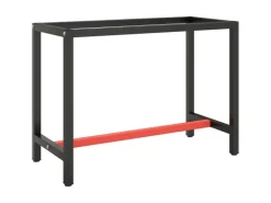vidaXL Werkbankgestell MattSchwarz und MattRot 110x50x79 cm Metall* Tische