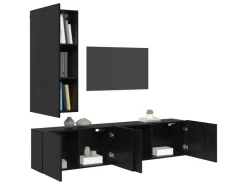 vidaXL Wohnwand 5-Tlg Schwarz Eichen-Optik Holzwerkstoff 3402778* Wohnwände