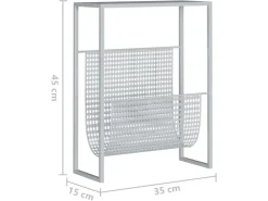 vidaXL Zeitschriftenständer Silbern 35x15x45 cm Stahl* Garderoben