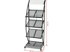 vidaXL Zeitschriftenständer 47 x 40 x 134 cm Schwarz und Weiß A4* Bücherregale|Garderoben