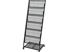 vidaXL Zeitschriftenständer 47,5×43×133 cm Schwarz A4