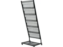 vidaXL Zeitschriftenständer 47,5×43×133 cm Schwarz A4
