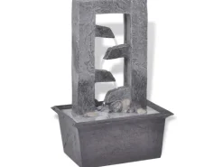 vidaXL Zimmerbrunnen mit LED-Licht Polyresin 15,8 x 11,8 x 24 cm