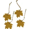 Videx Garden Holzanhänger Blätter Gelb-Natur 4er-Set* Dekorative Figuren