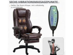 Vinsetto Bürostuhl Anhebbar mit Fußstütze Kopfstütze* Stühle|Sessel